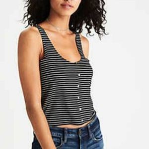 American Eagle Soft and Sexy Black Striped Tank